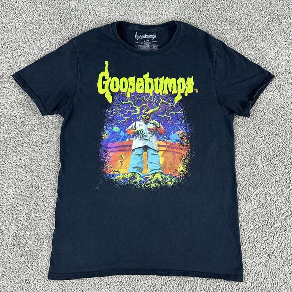Goosebumps Shirt Mens Medium Black Horror TV Show R L Stine Graphic Tee Monster - Picture 1 of 12